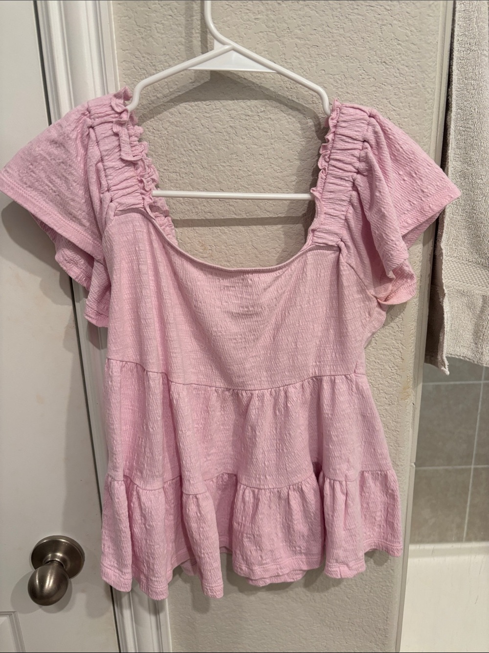 Altar’d State Pink Ruffled Tiered Women's Top